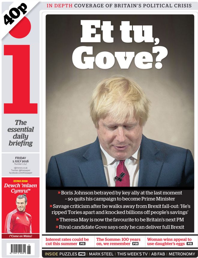 Boris Johnson politically assasinated