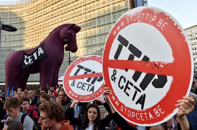 Anti-TTIP march in Brussels, 20 Sep 16