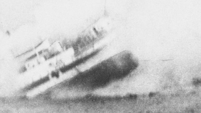 The HMS Anglia sinking