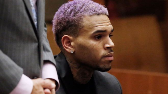 US singer Chris Brown appears in court in Los Angeles