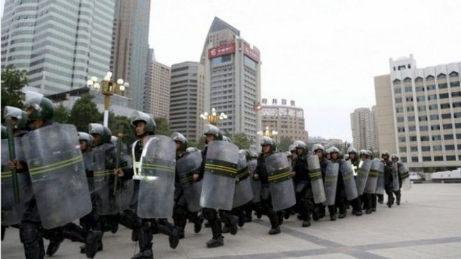 中国警方不断在新疆加强戒备。(资料图片)