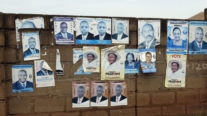 Election campaign posters in Kampala, Uganda