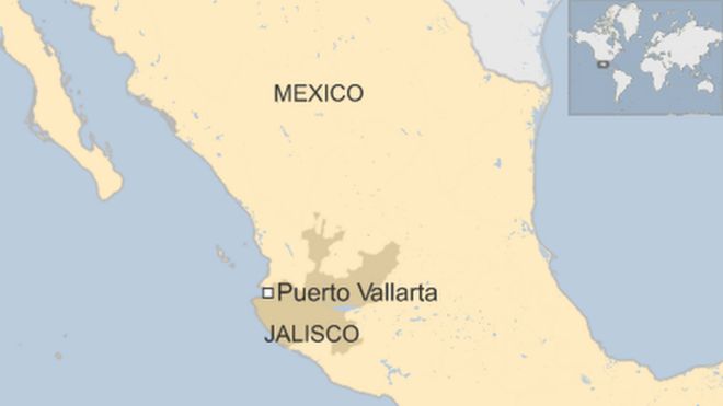 Map of Mexico showing Jalisco state and Puerto Vallarta