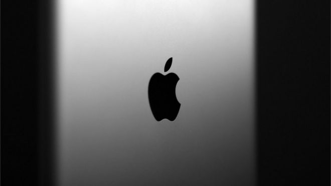 Apple logo on the back of an iPad