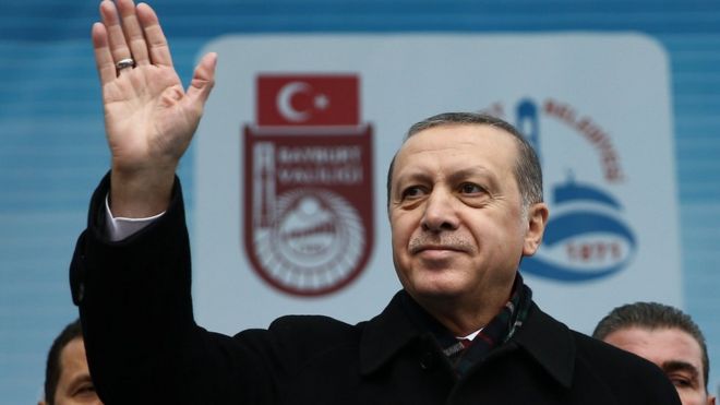 Recep Tayyip Erdogan speaking at a rally in Bayburt - 27 November