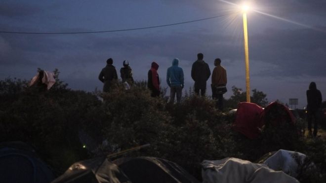 Migrants at Calais on 2 September 2015
