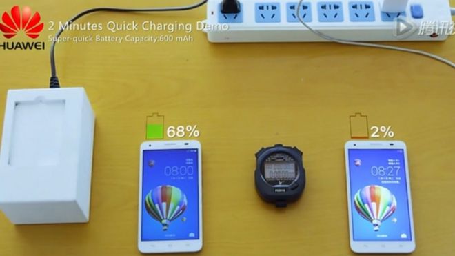 Huawei demo - quick-charging battery