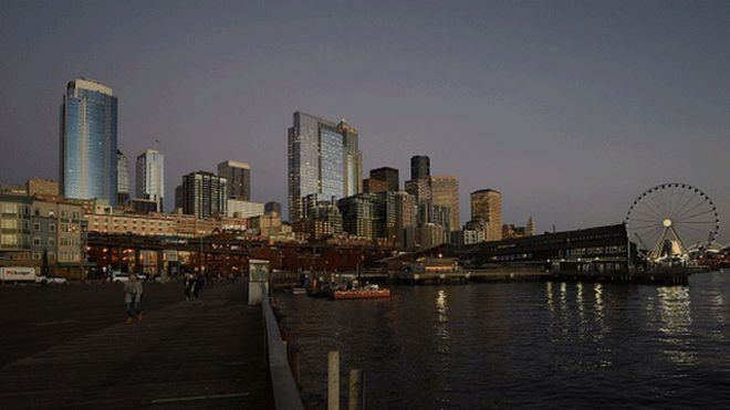 Great Wheel, Seattle skyline