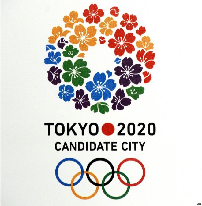 Tokyo 2020 candidate city logo is seen before a press conference given by the International Olympic Committee (IOC) member and President of the Japanese Olympic Committee and Tokyo 2020 Tsunekazu Takeda and the President of Japan Sports Association Fujio Cho in Buenos Aires, Argentina on 4 September 2013 during a session of the IOC Executive Board meeting.