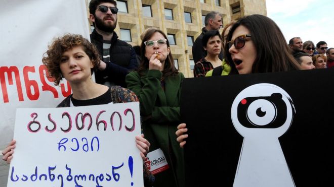 Sex tape leaks led to protests against the authorities in Georgia