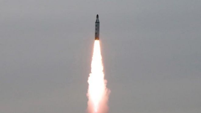 Misil lanzado por Corea del Norte.