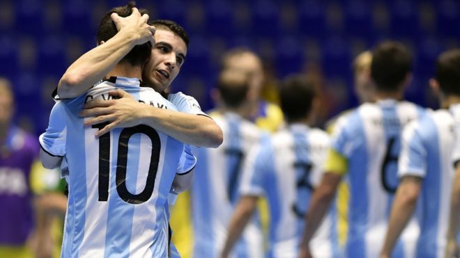 Argentina celebra una victoria.