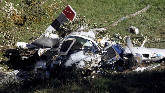 Plane crash wreckage