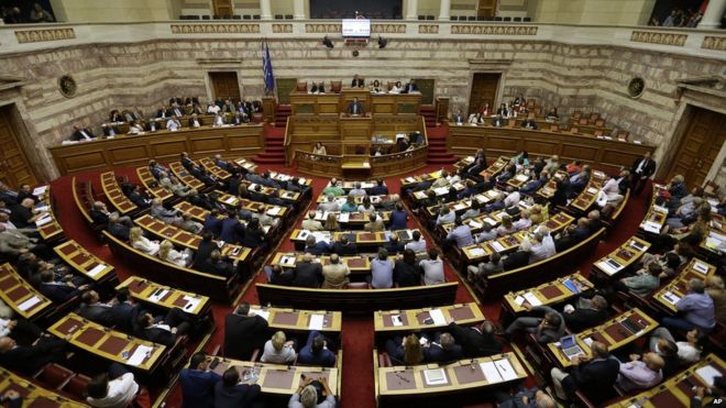 Greek MPs vote on reforms package. 11 July 2015