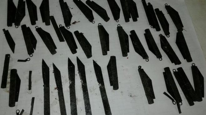 The man, 42, swallowed the knives over a period of three months.