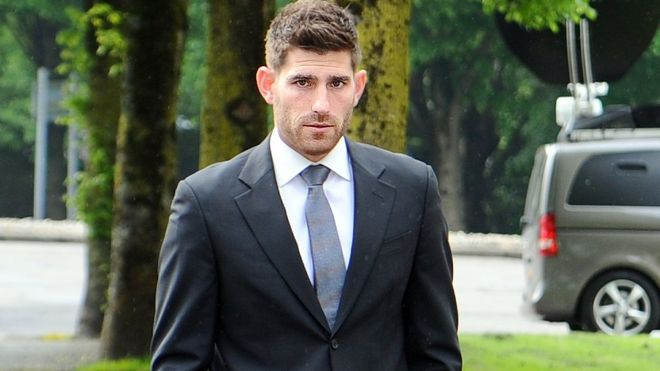 Ched Evans outside Cardiff Crown Court