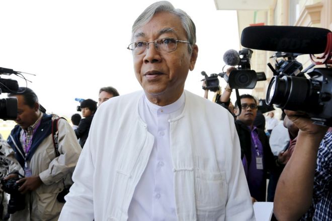 Member of the National League for Democracy U Htin Kyaw arrives for the opening of the new parliament in Naypyitaw 1 February 2016.