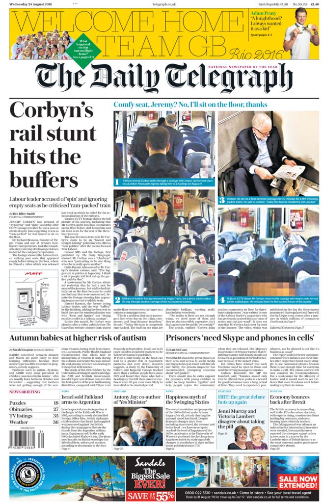 Telegraph front page