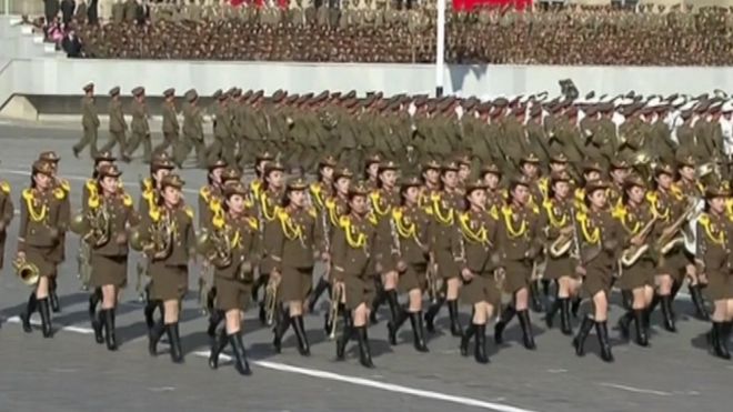 Marching band in Pyongyang