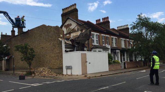 House collapse in Lewisham