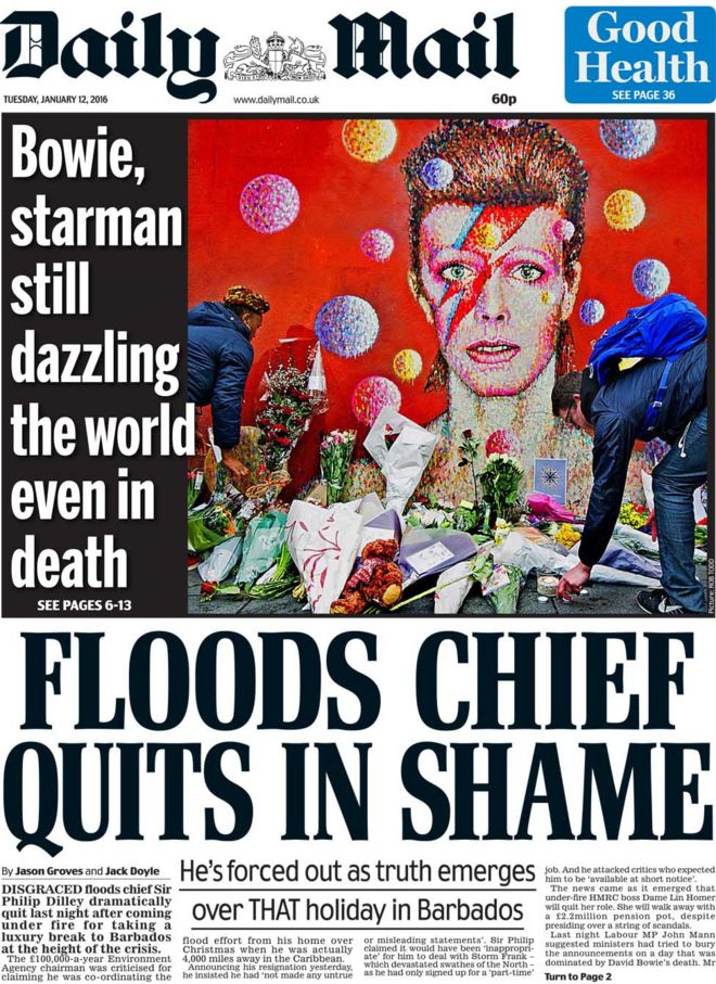 Daily Mail front page, 12/1/16