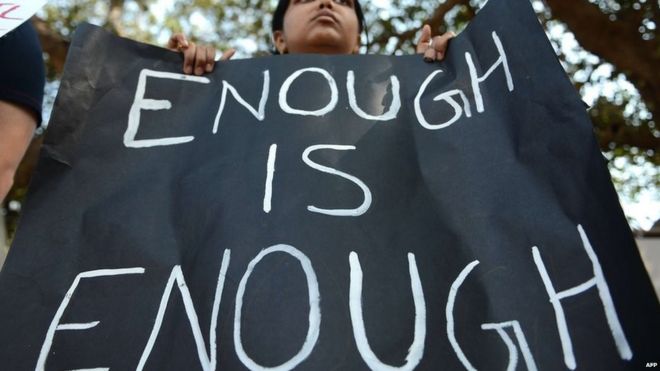 File picture of protests against rape in India