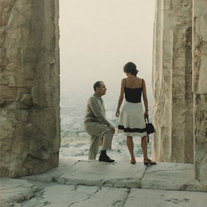 Francois Mitterrand with Anne Pingeot at the Acropolis in Athens in the 1970s