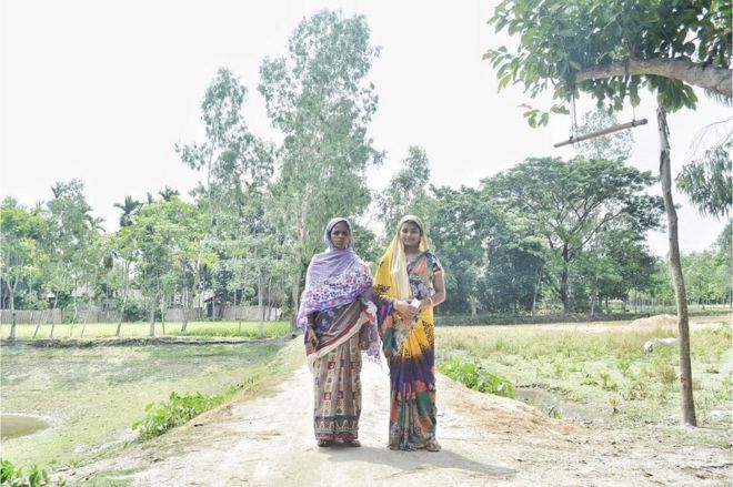 Rokeya Bibi, 20, went to the polling booth with her mother-in-law Majia Bibi.