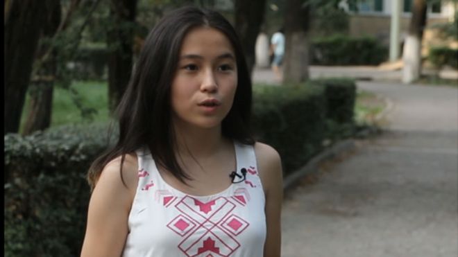 Zainal, a student at a Sebat school in Bishkek hopes to study medicine abroad when she graduates