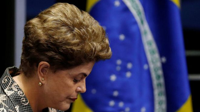 Dilma Rousseff no Senado em 29 de agosto de 2016