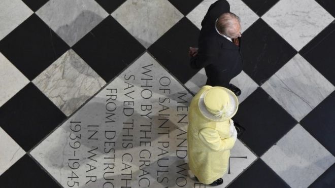 The Queen and Duke of Edinburgh at St Paul's