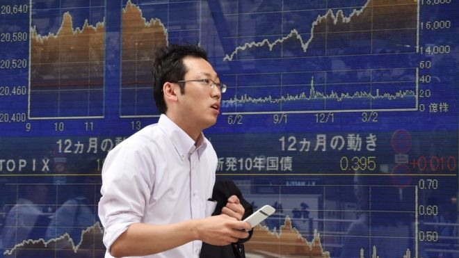 Nikkei stock board