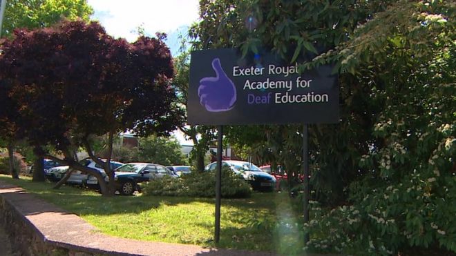 Exeter Royal Academy for Deaf Education sign