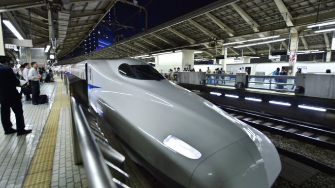Bullet train in Tokyo