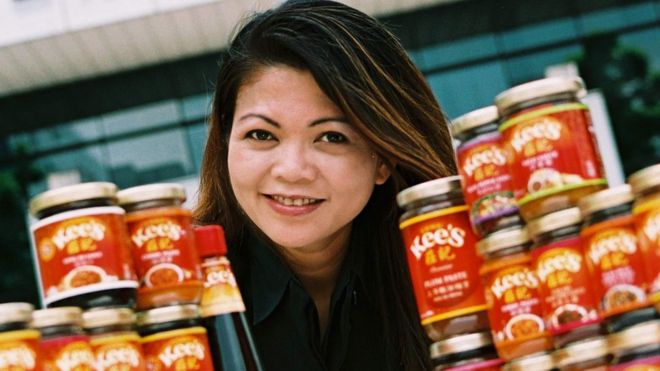 <b>Jocelyn Chng</b> and a range of Chng Kee&#39;s sauces - _89891553_jocelyn_frontfactory