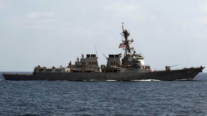 A file image released by the US Navy shows USS Mason (DDG 87) at sea on 10 Sept 2016