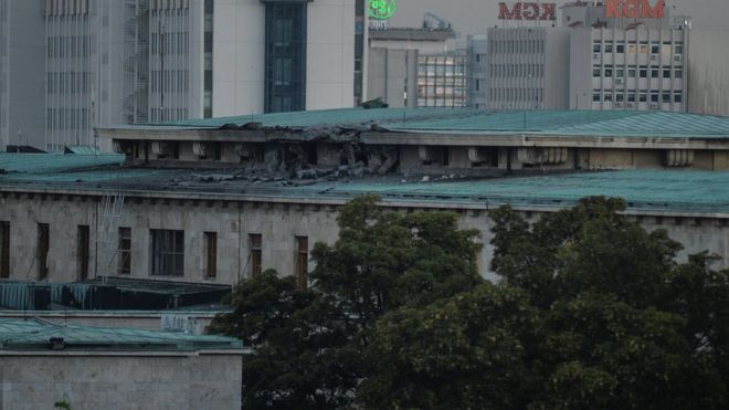 Damage to Turkey's parliament building in Ankara