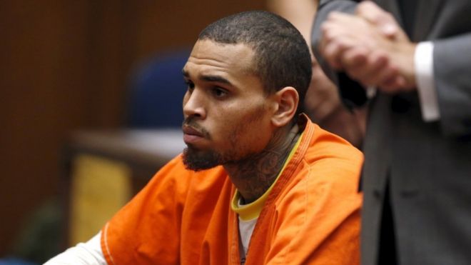Chris Brown in court in Los Angeles, March 2014