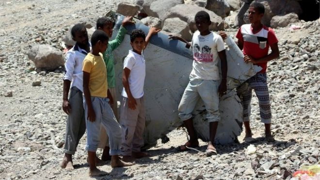 Wreckage purported to belong to a crashed UAE fighter plane (14/03/16)