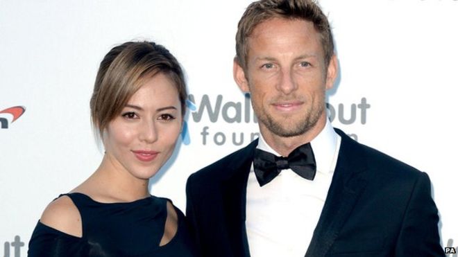 Jenson Button and his wife Jessica Michibata