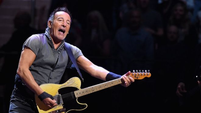 Bruce Springsteen performs onstage at Madison Square Garden in New York