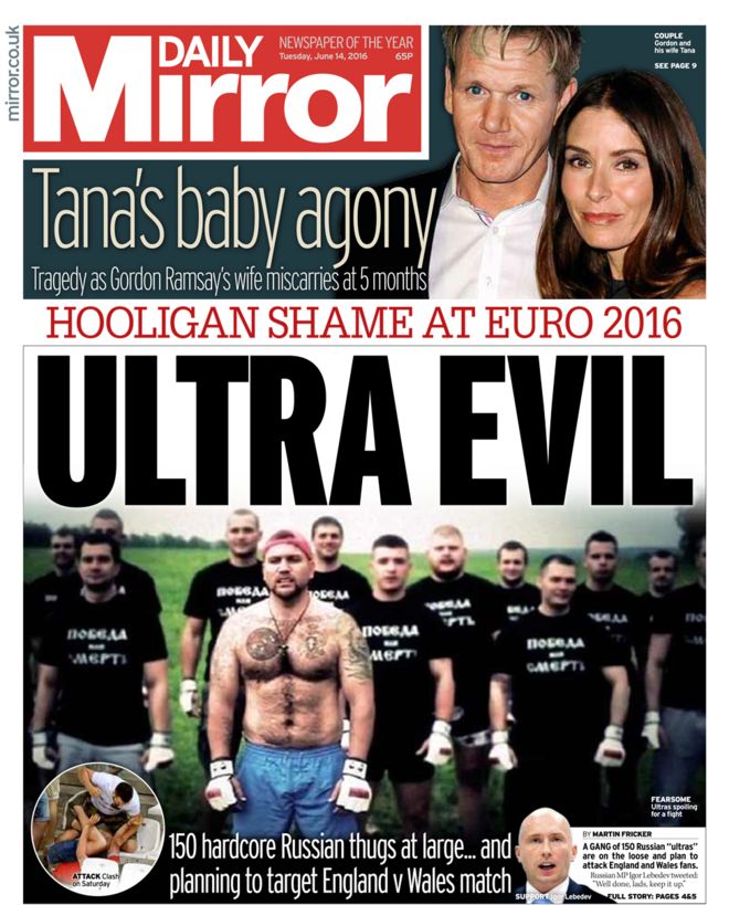 Daily Mirror front page