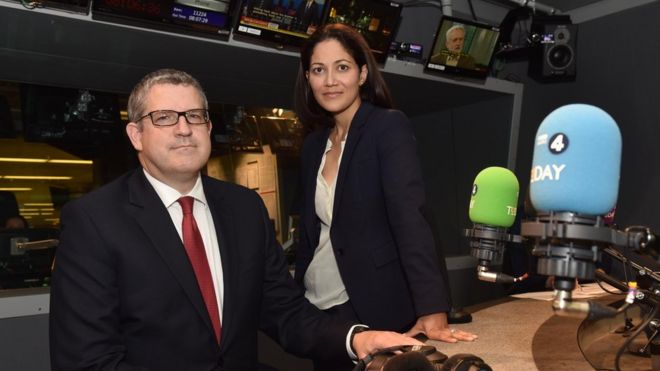 Andrew Parker and Today programme presenter Mishal Husain