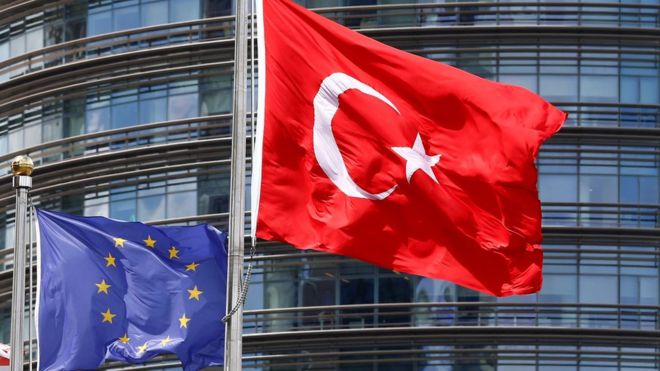 Türkiye ve AB bayrakları