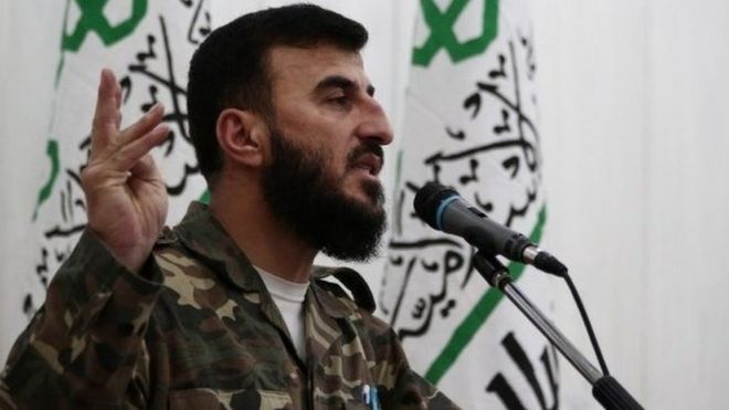 Zahran Alloush, người đứng đầu nhóm thánh chiến Jaysh al-Islam, hoạt động tại các vùng ngoại ô Damascus