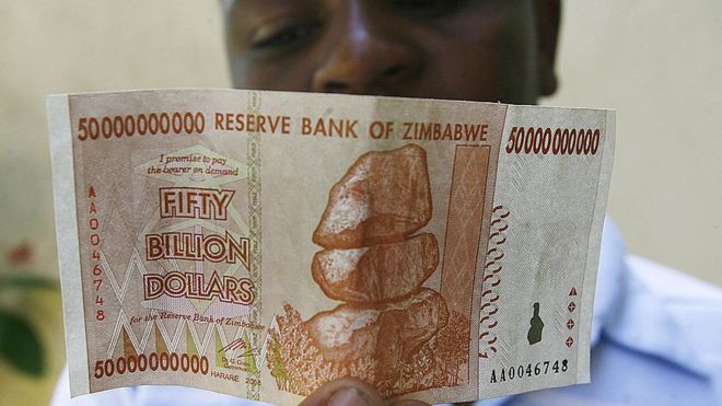 Zim dollar note