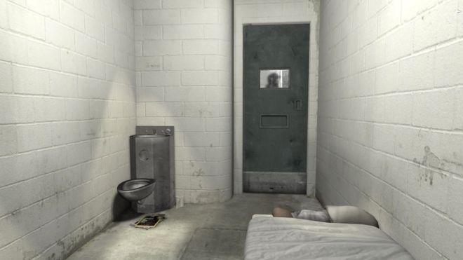 La representación virtual de una celda de confinamiento