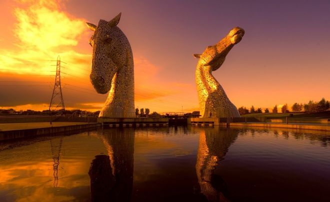 The Kelpie statues in Falkirk