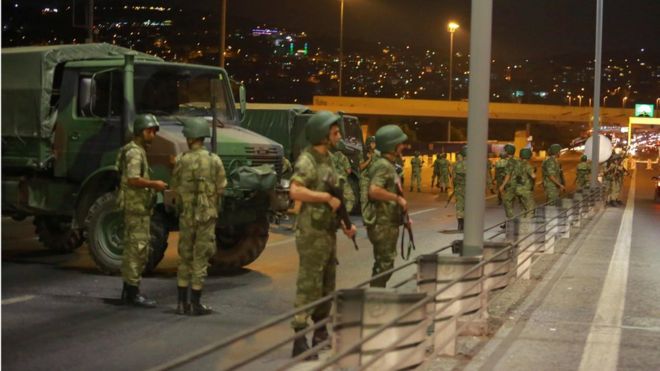 Soldiers on the Bosphorus Bridge