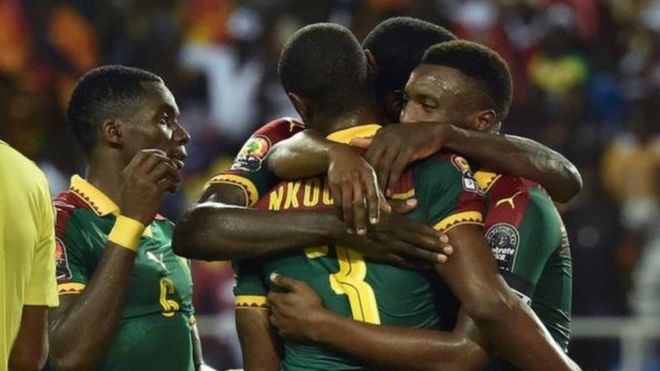 Wachezaji wa Cameroon